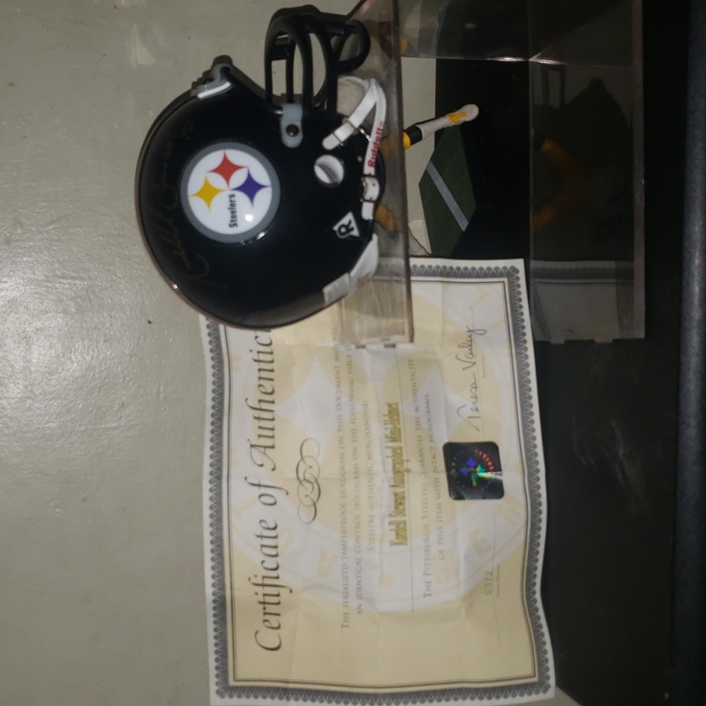 Steelers mini helmet signed